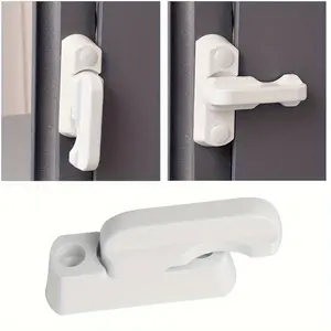 1pc T-Lock Plastic Steel Window Door Bolt Latch Buckle - Anti-Theft Secure Home Pull Handle, Durable White Plastic, Easy Installation for Enhanced Security, Home Security Latch|Modern Latch Design|Secure Latch Mechanism, Window Locks