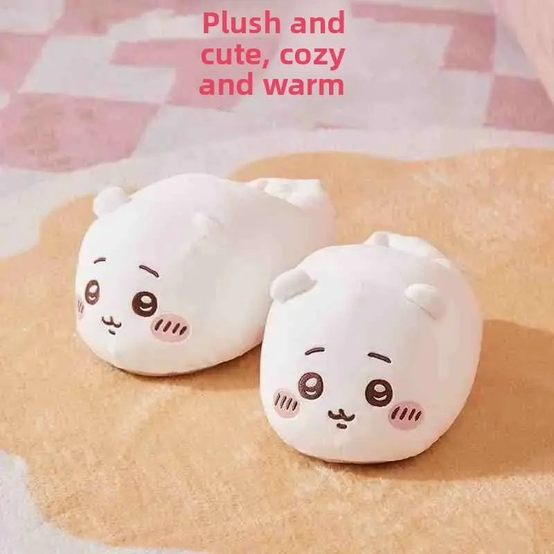 Winter Warmth Usaqi Plush Thick Slippers Cute Small Eight Indoor Home Plush Cotton Slippers Winter Essential Kawaii Slippers