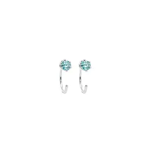 Aquamarine Half Hoop Earrings