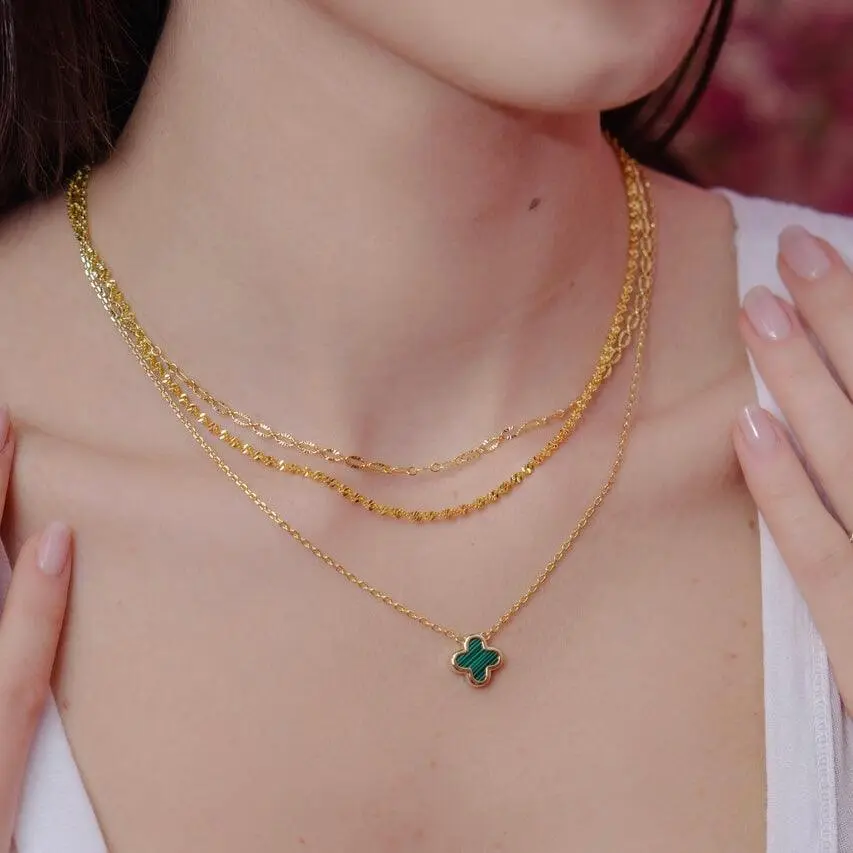 EVRY JEWELS Gold or Silver Plated Women's Waterproof Lucky Necklace EVRY JEWELS Gold or Silver Plated Women's Waterproof Lucky Necklace