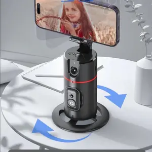 Smart 360° Auto Face Tracking Phone Tripod with Gesture Recognition – No App Required for Live Streaming, Video & Content Creation