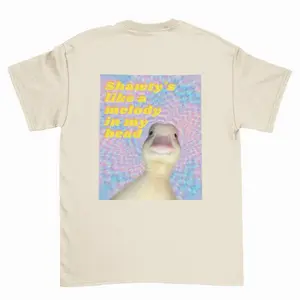 Shawty Duck Graphic Tee - Fitted Cotton T-Shirt for Men and Women, Vintage Gothic Style, Short Sleeve Meme Shirt