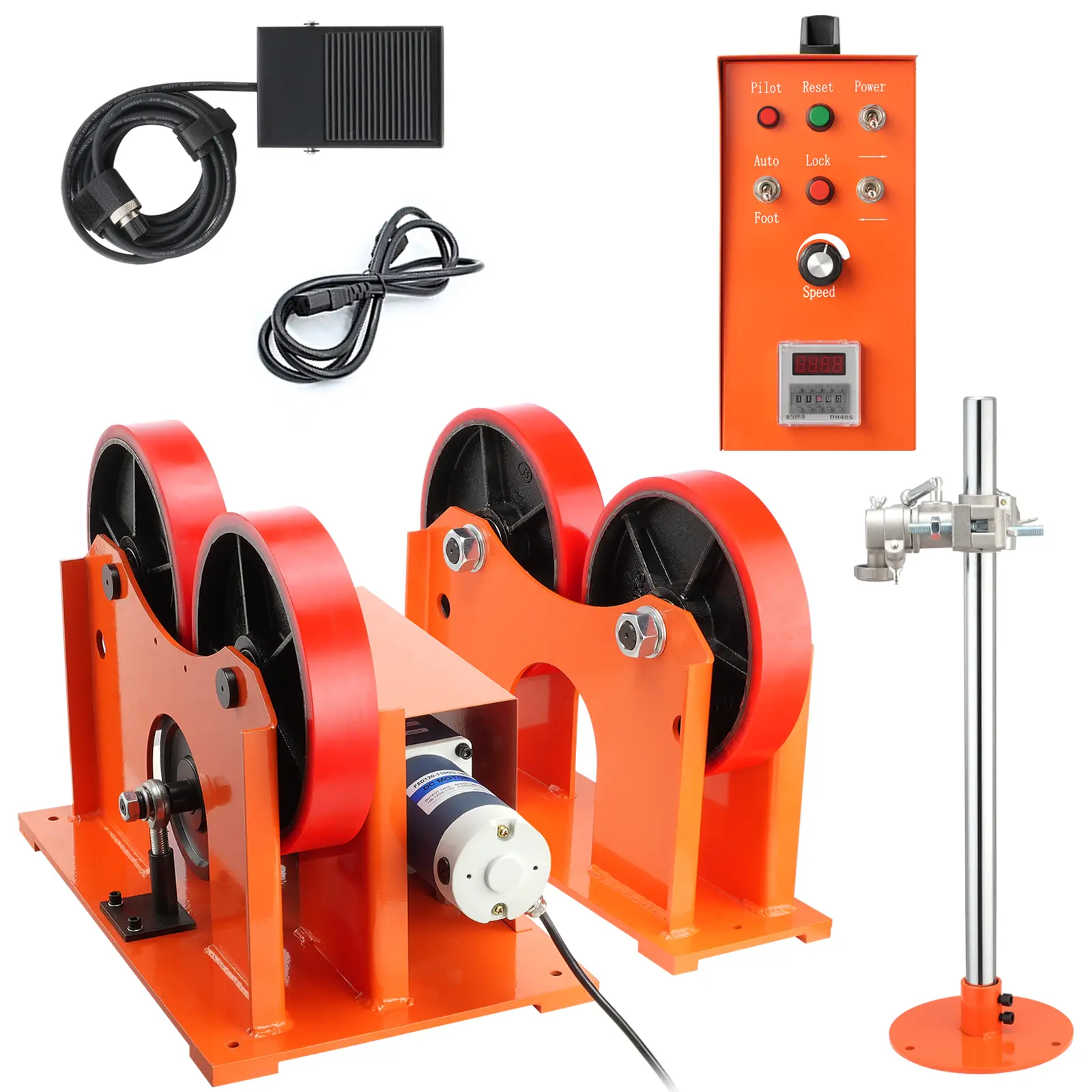 【Summerfinds】VEVOR 110V Turning Rolls Linkage Roller 1000KG/2205LBS Loading Welding Turning Roll25-1400mm Diameter80-1600 mm/min Rotary Welding Positioner & Welding Torch Stand for Welding Equipment Support