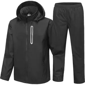 Men's Waterproof Golf Rain Suit Rain Gear Jacket and Pant Lightweight Hooded Raincoat S-5XL