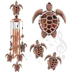 Turtle Design Hanging Decor, 1 Box Vintage Metal Turtle Wind Chime, Outdoor Garden Yard Decoration, Home Decor Supplies