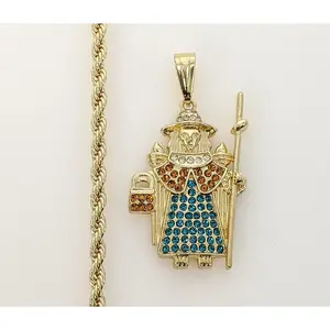 Plated Holy Infant of Atocha 4mm Rope/Braided Chain Necklace