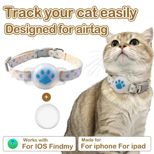 1PC Night Glow Cat Collar Tracker, Includes Night Glow Collar, Locator, Silicone Case, No Monthly Fee, Global Tracking, iOS & Android Compatible