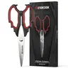 【Halloween Sale】 Astercook Kitchen Shears — Gothic Skull Design, Heavy-Duty Stainless Steel, Dishwasher Safe. For Meat, Fish, Bones, Poultry, and Vegetables  Kitchenware Cutting Silicone
