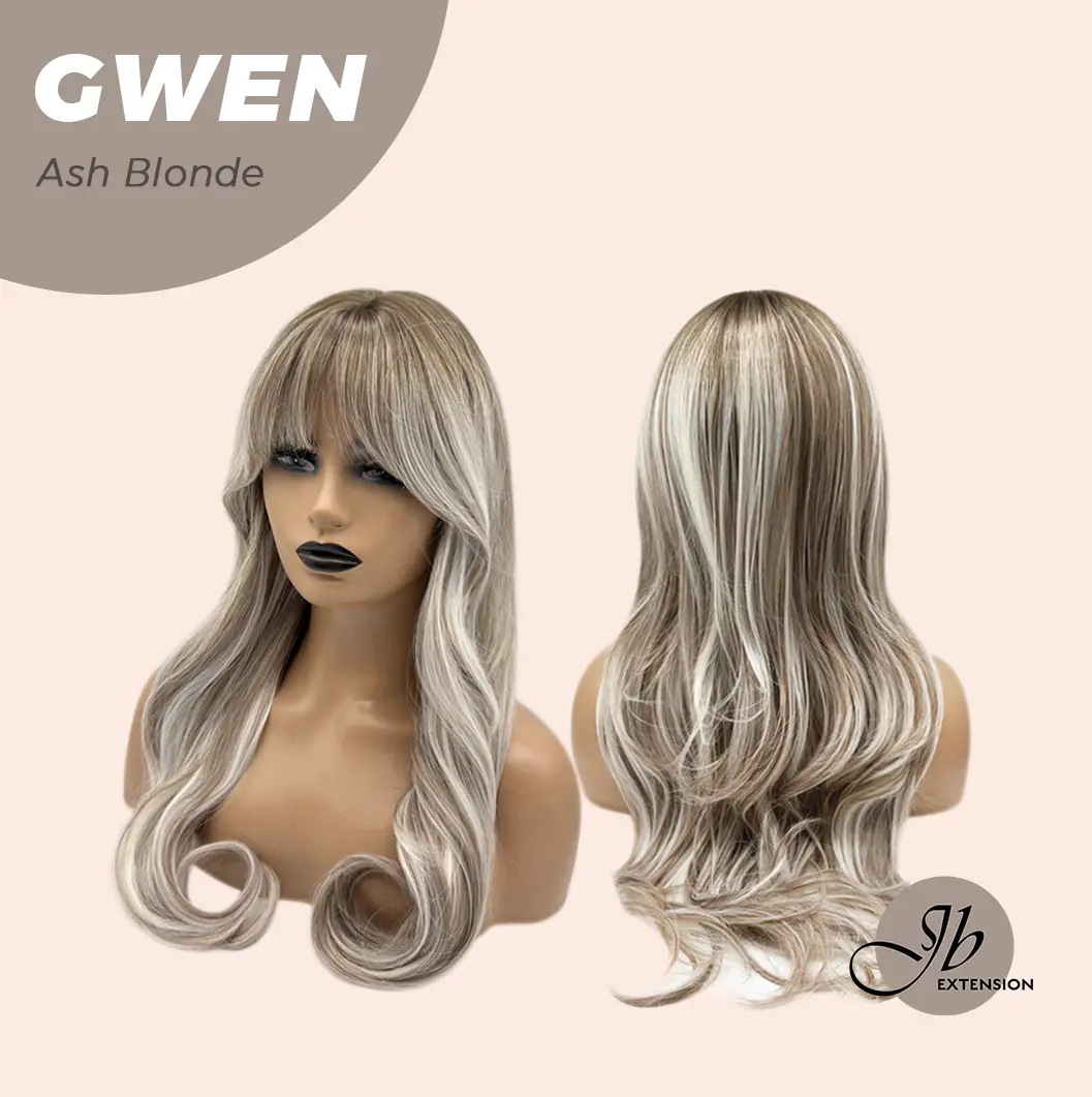 JBEXTENSION 25 Inches Long Curly Women Fashion Wig with Bangs GWEN