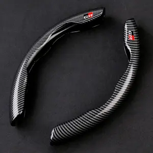 Carbon Fiber PVC Car Steering Wheel Non-slip Protective Cover for Toyota GR RAV4 Crown Hilux Fortuner Corolla SE 2023 Camry Yaris Land Cruiser Prado Venza Interior accessories Steering Wheel Covers
