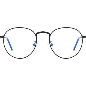 Round Glasses for Women Men Fashion Blue Light Blocking Glasses Circle Metal Wire Frame Eyeglasses