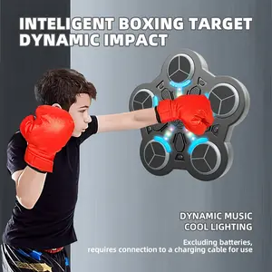 Electronic Boxing Board Upgraded with 5 Boxing Targets, Light Effects and Music, Built-in Boxing Gloves, Scoring and Speed Switching, Interactive Toy, Children's Sports Gift, Halloween/Thanksgiving/Christmas/Birthday Gift