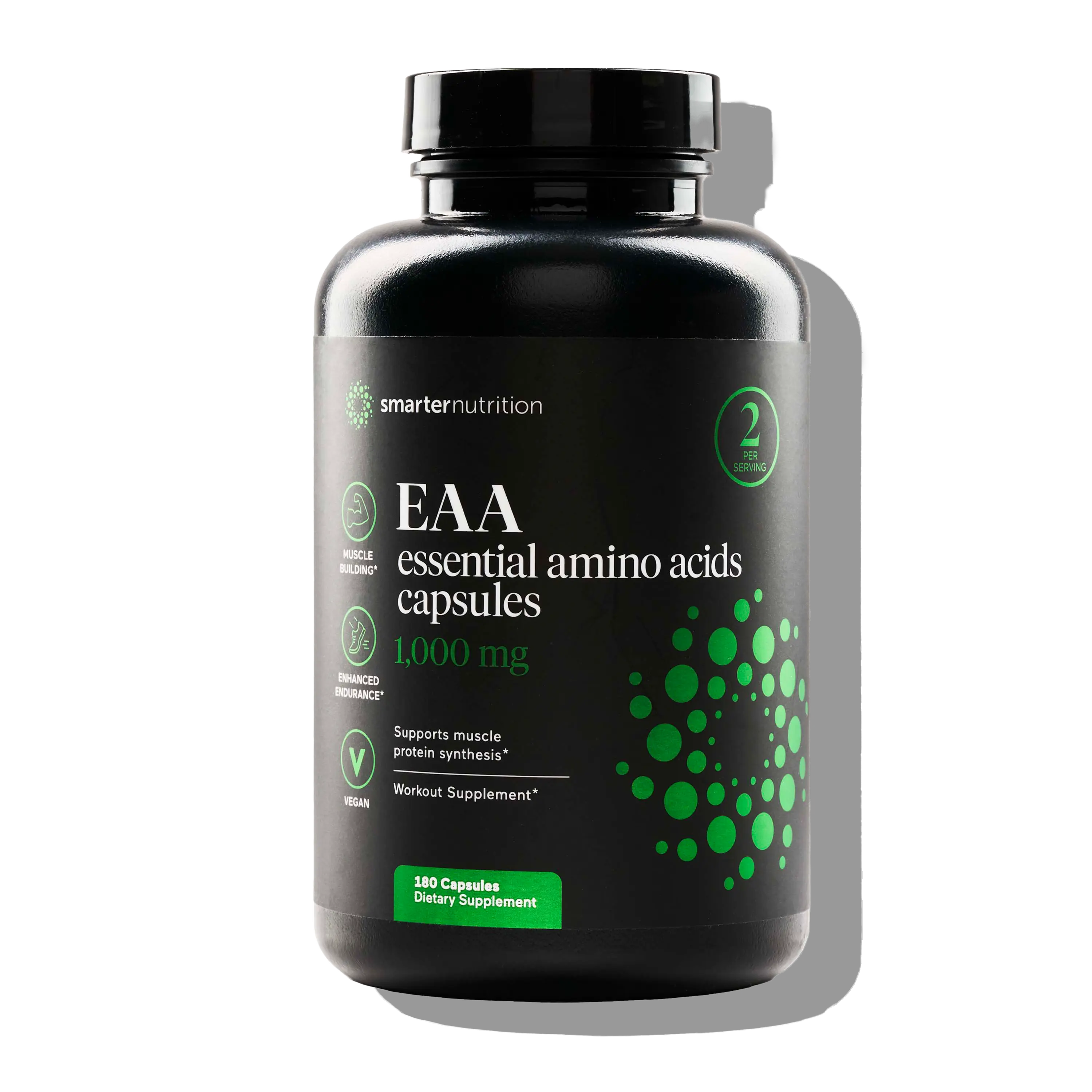 Smarter Nutrition Essential Amino Acids (EAA) Capsules - 1 Gram Per Serving of All 9 EAAs - Supports Muscle Mass & Exercise - Non-GMO, Vegan, Gluten Free - 60 Count