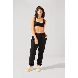 Cloud Rollover Sweatpant - Black