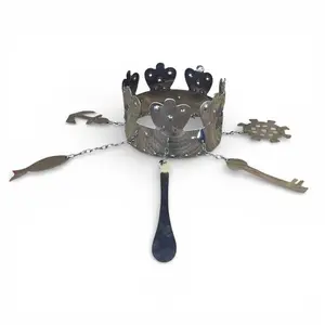 Corona de Yemaya Crown - Ocean Mother Empowerment Headpiece Religious Decor Santeria with Radiant Metallic Finish and Ocean-Inspired Design