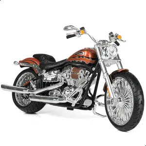 1/12 Scale 2014 CVO Breakout Style Cruiser Motorcycle Die-Cast Model – Classic American Chopper with Rolling Wheels, Collectible Moto Display Gift for Adults Orange