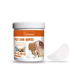 Pet Ear Wipes for Dogs & Cats – Natural Aloe & Citric Acid, Soothes Itching, Removes Mites, Wax & Odor – Gentle & Safe for Sensitive Ears, 60pcs, FDA Registered Facility