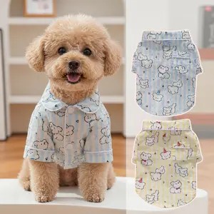 Dog & Cat 1-Piece Sleepwear, Breathable Cotton Pet Pajamas, Soft Touch Medium Size Puppy/Kitten Indoor Loungwear, Skin-Friendly Cute Pet Clothing