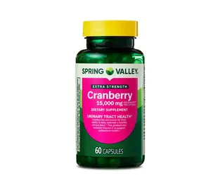Spring Valley Extra Strength Cranberry Dietary Supplement Capsules, 15,000mg, 60 Ct