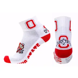 Ohio State Buckeyes White Quarter Socks with "O"