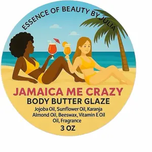 Jamaica Me Crazy Body Butter Glaze with Organic Pure Cane Sugar & Tropical Scents for Island Vibes