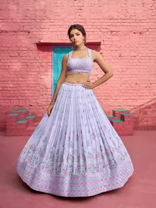 Rouhi Lilac sequin embroidery 3- piece Lehenga choli