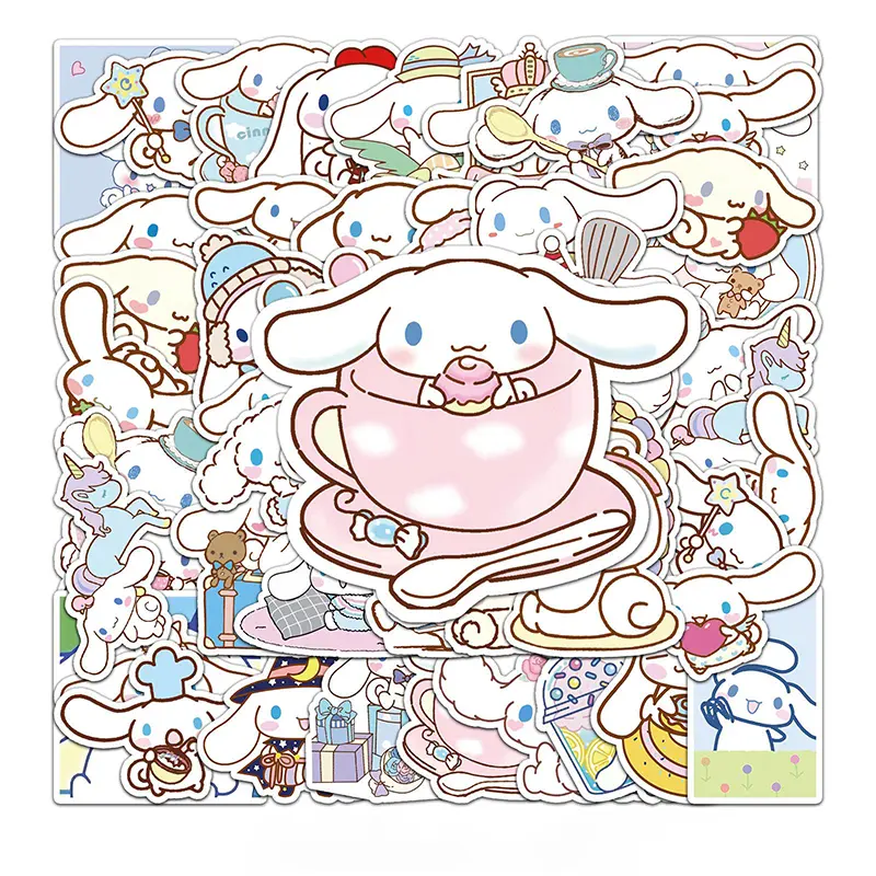 Cute Sanrio Hello Kitty stickers 50 pieces, assorted designs perfect for scrapbooking and DIY crafts.