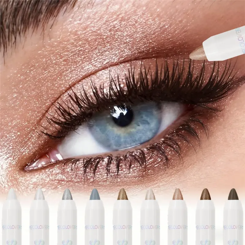 1PC Neutral Brown Eyeshadow Sticks, Waterproof ,Long Lasting ,High Pigmented ,Shimmer Glitter & Matte, All Over Glimmer Eyeshadow Pencil Crayon
