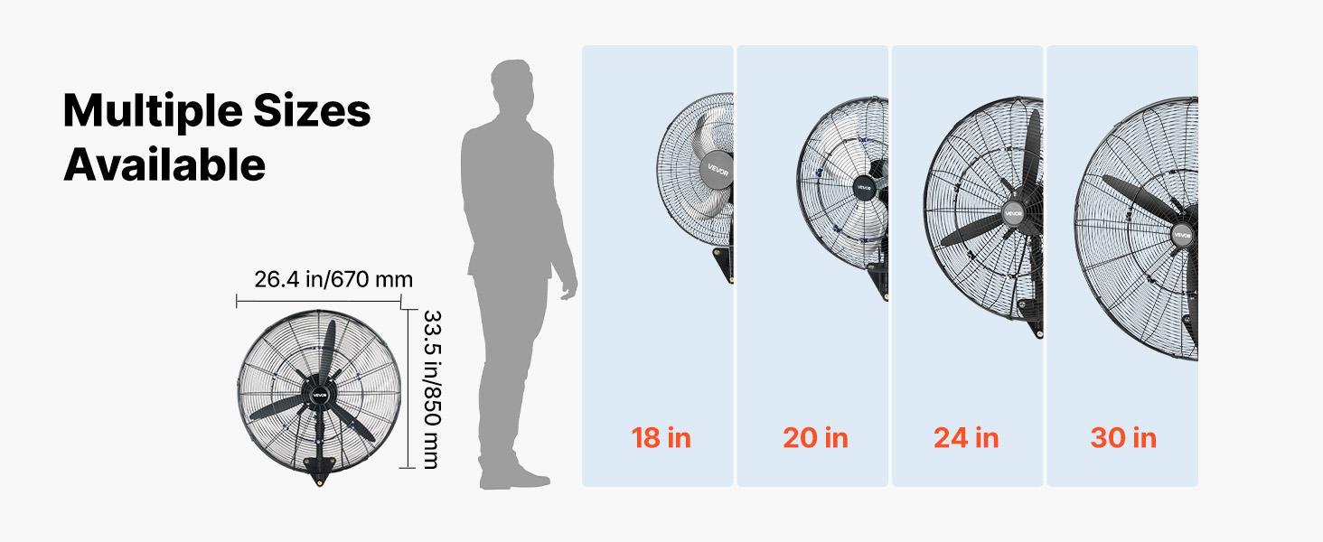 【BackToSchool】VEVOR 24-in Sturdy Wall-Mounted High Power Fan - IP44 Rated, 3-Gear Adjustable, Oscillating Mist, Mechanical Control, Aluminum Blades, Adjustable Airflow, for Grow Tents, Workshops 【BackToSchool】VEVOR 24-in Sturdy Wall-Mounted High Power Fan - IP44 Rated, 3-Gear Adjustable, Oscillating Mist, Mechanical Control, Aluminum Blades, Adjustable Airflow, for Grow Tents, Workshops