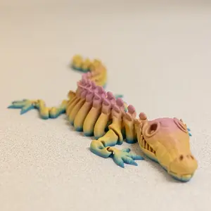 3D Printed Articulated Skeleton Crocodile - Durable Design for Versatile Use