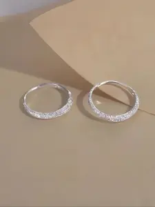 Silver Color Fashion Circle Earrings, Shiny Design, Perfect for Valentine's Day and Mother's Day Gift, Ideal Daily Wear
