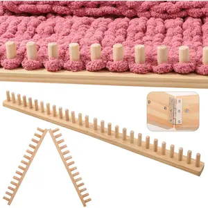 48" Chunky Blanket Loom, Wooden Loom Kit for Chunky Yarn, Blanket Loom for ChunkyYarn, Throws, ThickYarn