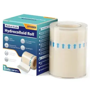 Hydrocolloid Roll for Wound Care, 2in x 5ft - Latex-Free & Hypoallergenic Hydrocolloid Bandages with Self-Adhesive, Ultra Absorbent, Flexible & Waterproof, DIY Size & Shape First Aid Kit Essential