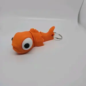 Goldfish Flexi Keychain - Orange Design with Keyring Attachment, Ideal for Keychain Use