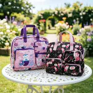 Cartoon Mermaid Unicorn Maternity Bag, Large Capacity Waterproof Multi-Functional Baby Bag, Lightweight Travel Crossbody Bag for Moms, Multifunctional Diaper Bag, Lightweight Mommy Bag