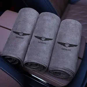 Car Suede Fleece Microfiber Wash Towel Water Sucking Absorbent Detailing Cloth for Genesis Coupe Logo G70 G80 G90 GV60 GV70 GV80 EV BH Styling Accessories Car Washing Towel