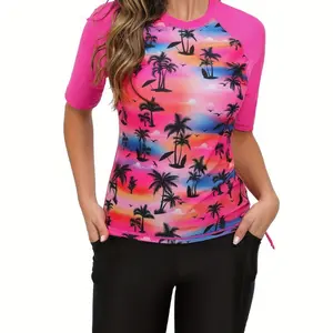 FSTVE 2026 New European and American Style Women's Two-Piece Short-Sleeve Swimsuit with Shorts   TD-C202411-09