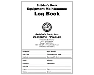 Equipment Maintenance Log Book