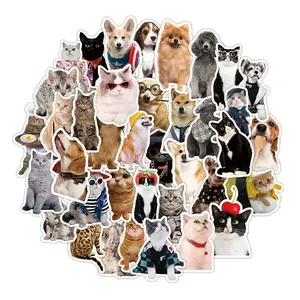 100 Pcs Cute Peeking Cat and Dog Stickers, Funny Animal Waterproof Vinyl Decals for Teens Adults Kids, Decorative Stickers for Laptop Water Bottle Phone Skateboard Scrapbooking Guitar Luggage