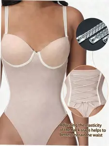 BLUELIFE Shapewear Bodysuit Backless Built-In Bra Smoothing Compression Under Dress Going Out