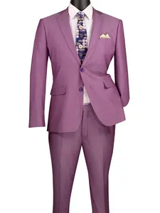 Chicquel Collection: Light Purple 2 Piece Solid Color Single Breasted Slim Fit Suit