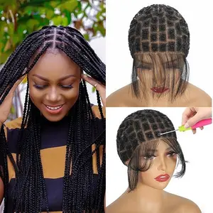 Full Lace Braided Wig Cap For Crochet Hair Locs Crochet Cap For Box Braids Boho Braids