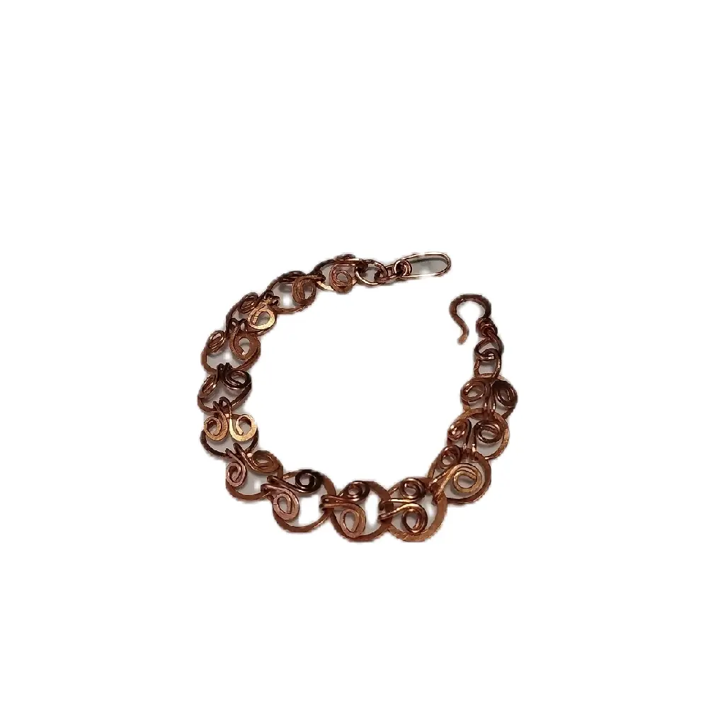 Pure Copper Wire Wrap Link Bracelet Unique Design Perfect for Self or Gifting Special Someone in Your Life