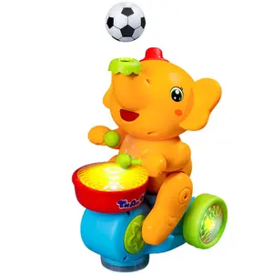 Baby Elephant Musical Crawling Toy with Lights, Sounds, Blowing Ball, Infant Sensory Toys, Birthday Gifts for Kids Boy Girl 3 4 5 6 7 8 Years (Yellow)