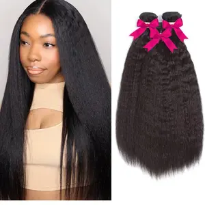 Kinky Straight Human Hair Bundles (20,22,24)