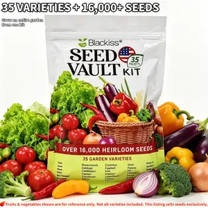 Blackiss Heirloom Seed Vault Kit - 35 Vegetable Varieties, 16000+ Non-GMO Open-Pollinated Seeds - For Indoor & Outdoor Gardening (Home Improvement, Garden Supplies)