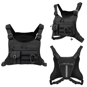 Men's Chest Bag Outdoor Sports Running Travel Front Pack Breathable Durable Chest Backpack for Daily Use