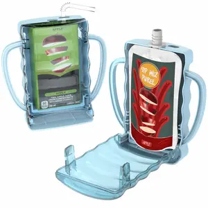 WMOSS Anti-Squeeze BPA-Free Baby Pouch Holder - Reusable Toddlers' Drinking Feeding Supplies for Food, Juice Boxes, Yogurt, The First Years Sippy/Training Cups - Dishwasher Safe Home Accessory