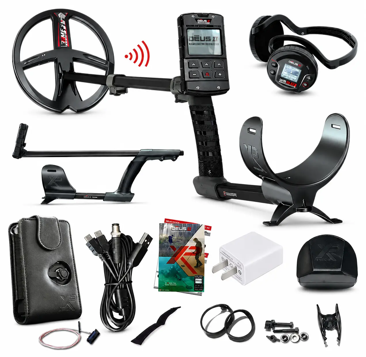 XP DEUS II Metal Detector with 11 in (28 cm) FMF Search Coil, Remote Control and WS6 ST Stereo Headphones