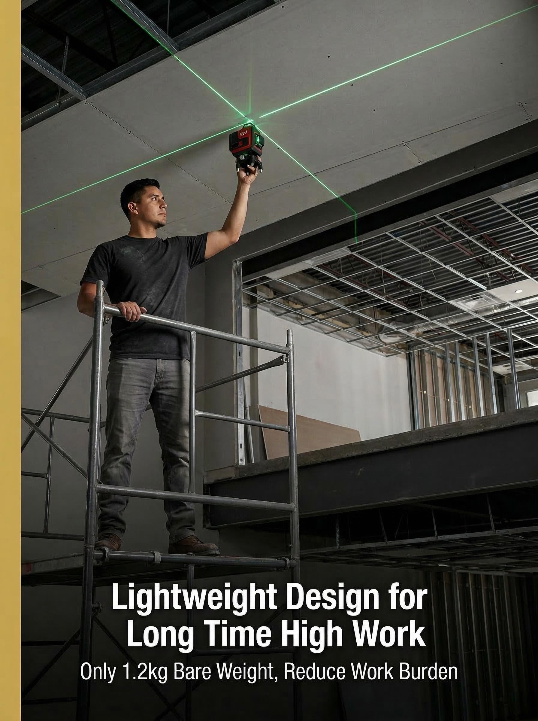 Milwaukee 16 Line Laser Level For Construction Layout And Interior Installation Measuring Tool ±0.3mm Accuracy Long Runtime Dual Power Supply